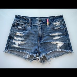 Hollister high waisted shorts with rips